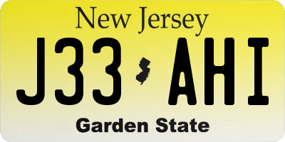 NJ license plate J33AHI