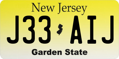 NJ license plate J33AIJ