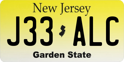 NJ license plate J33ALC