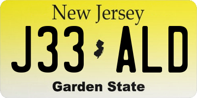 NJ license plate J33ALD