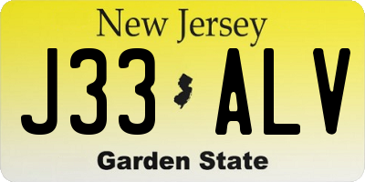 NJ license plate J33ALV