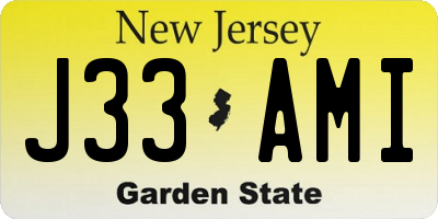 NJ license plate J33AMI