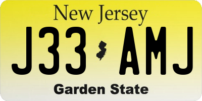 NJ license plate J33AMJ