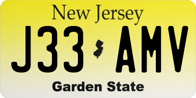 NJ license plate J33AMV