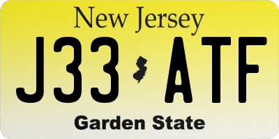 NJ license plate J33ATF