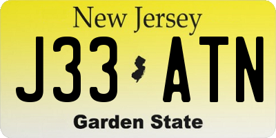 NJ license plate J33ATN