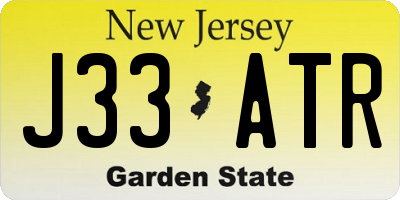 NJ license plate J33ATR