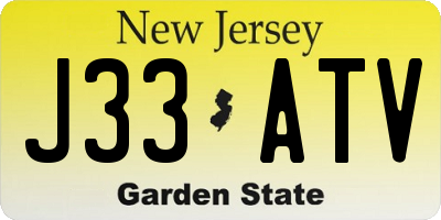NJ license plate J33ATV