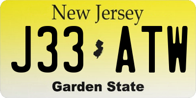 NJ license plate J33ATW