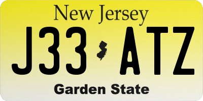 NJ license plate J33ATZ