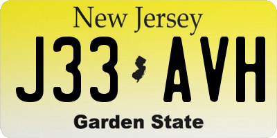 NJ license plate J33AVH