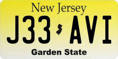 NJ license plate J33AVI
