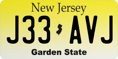 NJ license plate J33AVJ