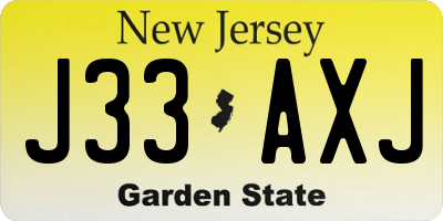 NJ license plate J33AXJ