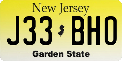 NJ license plate J33BHO