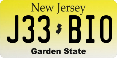 NJ license plate J33BIO
