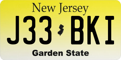 NJ license plate J33BKI
