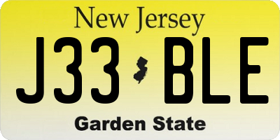 NJ license plate J33BLE