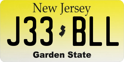 NJ license plate J33BLL