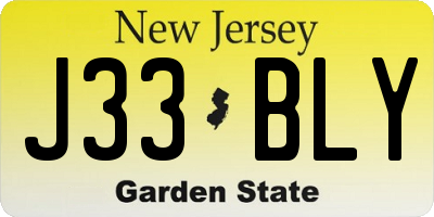 NJ license plate J33BLY
