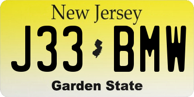 NJ license plate J33BMW