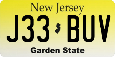 NJ license plate J33BUV