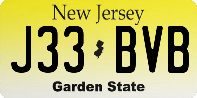 NJ license plate J33BVB
