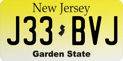 NJ license plate J33BVJ