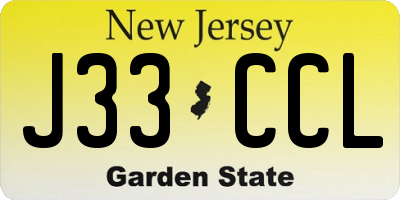 NJ license plate J33CCL