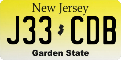 NJ license plate J33CDB