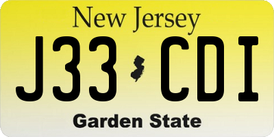 NJ license plate J33CDI