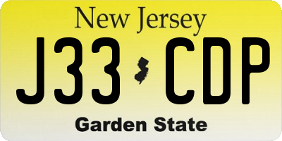 NJ license plate J33CDP