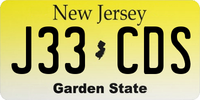NJ license plate J33CDS