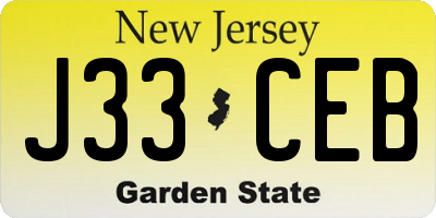 NJ license plate J33CEB