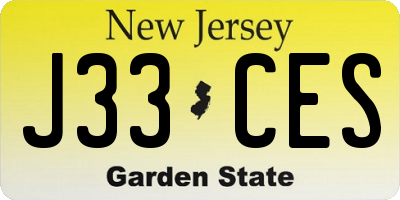 NJ license plate J33CES