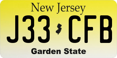 NJ license plate J33CFB