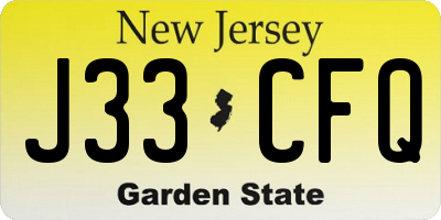 NJ license plate J33CFQ
