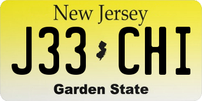 NJ license plate J33CHI