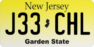 NJ license plate J33CHL