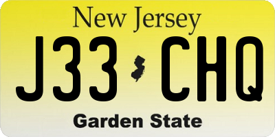 NJ license plate J33CHQ