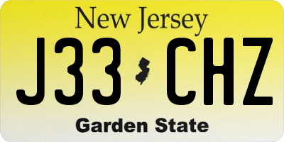 NJ license plate J33CHZ