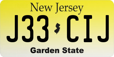NJ license plate J33CIJ