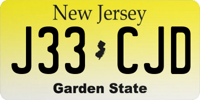 NJ license plate J33CJD