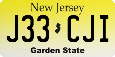 NJ license plate J33CJI