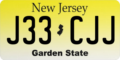 NJ license plate J33CJJ