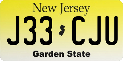 NJ license plate J33CJU