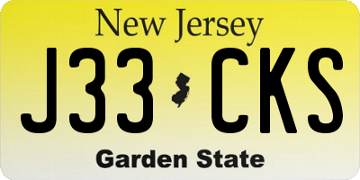 NJ license plate J33CKS