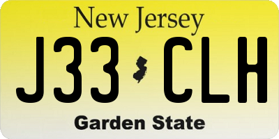 NJ license plate J33CLH