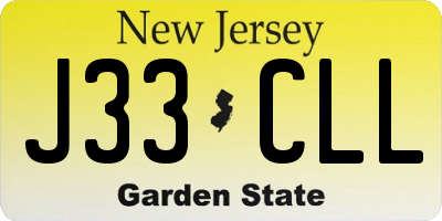 NJ license plate J33CLL