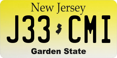 NJ license plate J33CMI